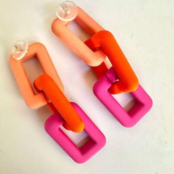 Color block link earrings - Picture 2 of 7